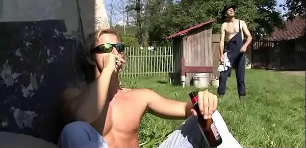  Horny girl cheats with her BFs dad outdoors